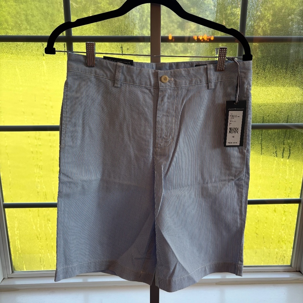 Vineyard‎ Vines Pincord Club Short  Seersucker 18 Preppy Blue White Stripe new